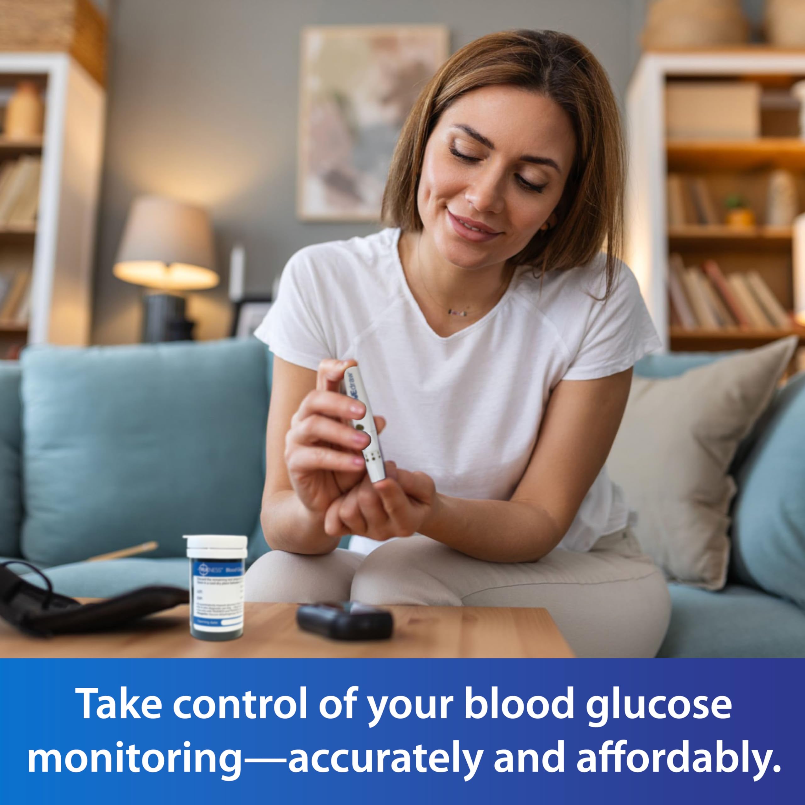 TRUENESS control solution bottle supports test verification.
