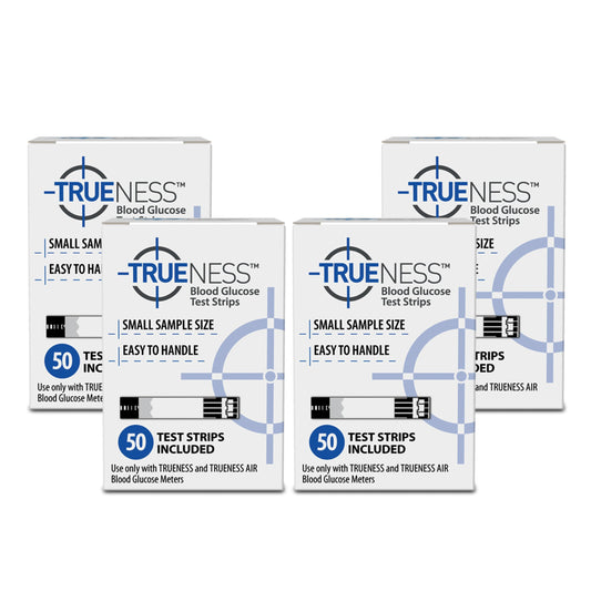 TRUENESS 200-count test strips box for convenient at-home testing