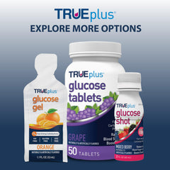 TRUEplus Glucose Gel Fruit Punch label closeup highlights packaging