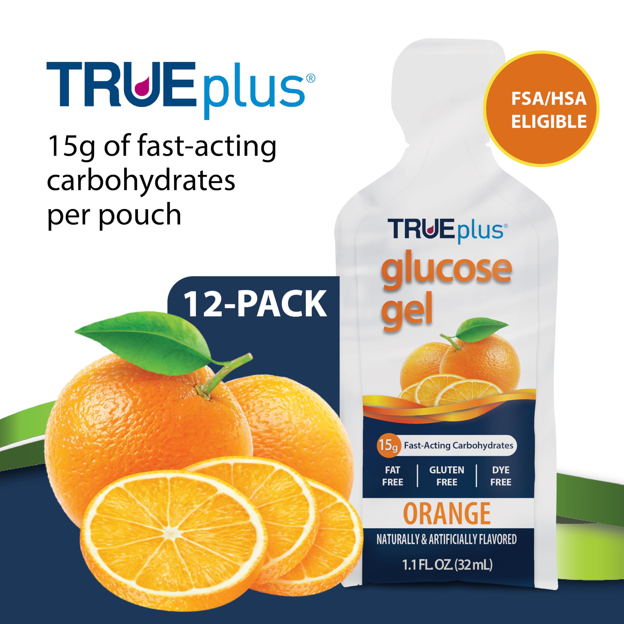 TRUEplus glucose gel pouch in bag demonstrates portable, travel-ready design for on-the-go needs