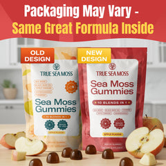 TrueSeaMoss ingredient blend visual showing 10-in-1 formula
