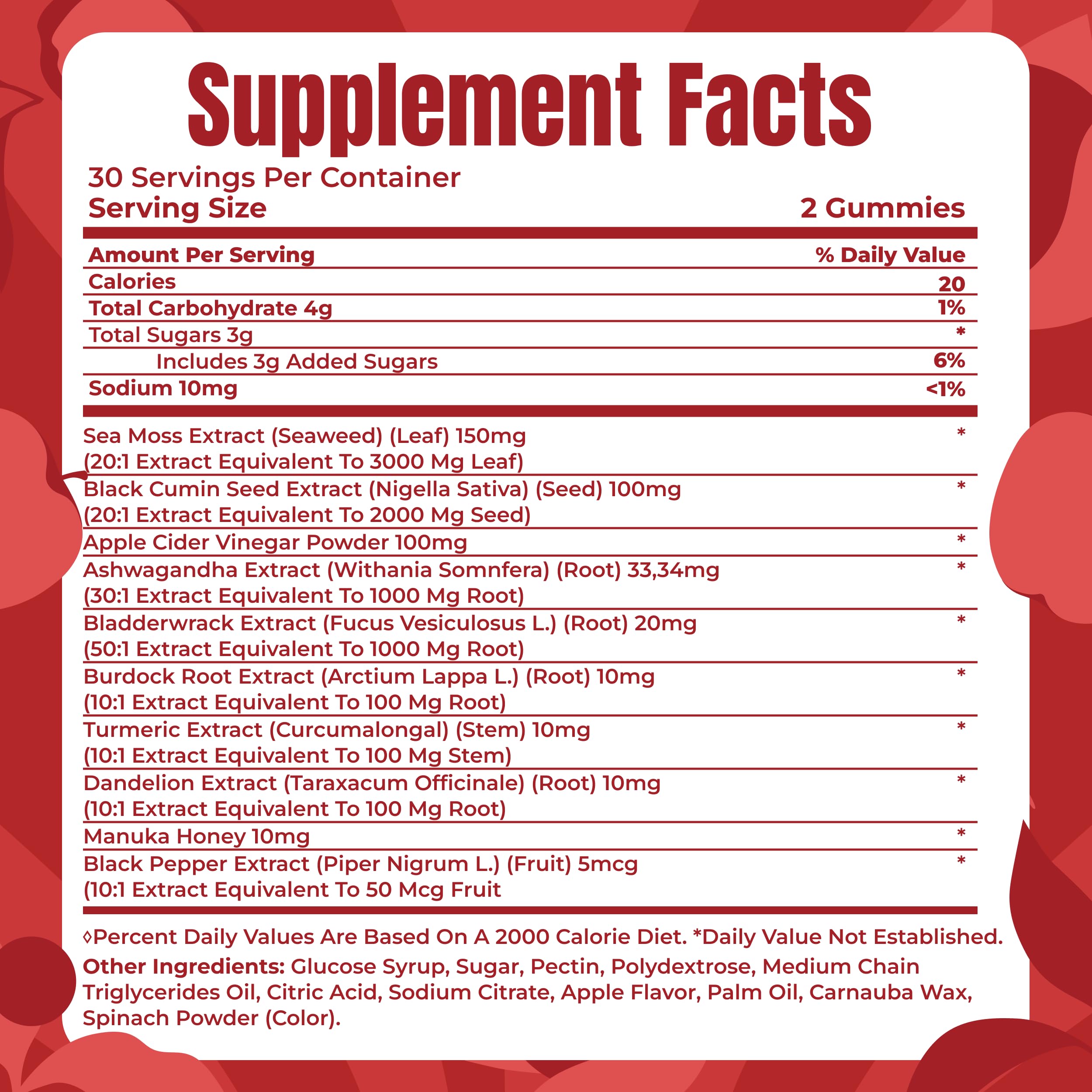 TrueSeaMoss sea moss gummies closeup highlighting rich texture and apple flavor
