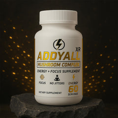 AddyAll XR packaging beside notebook and coffee for productivity moments.