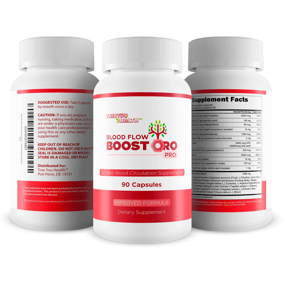 True You Health Vein Support Vitamins pack highlighting vein health focus.