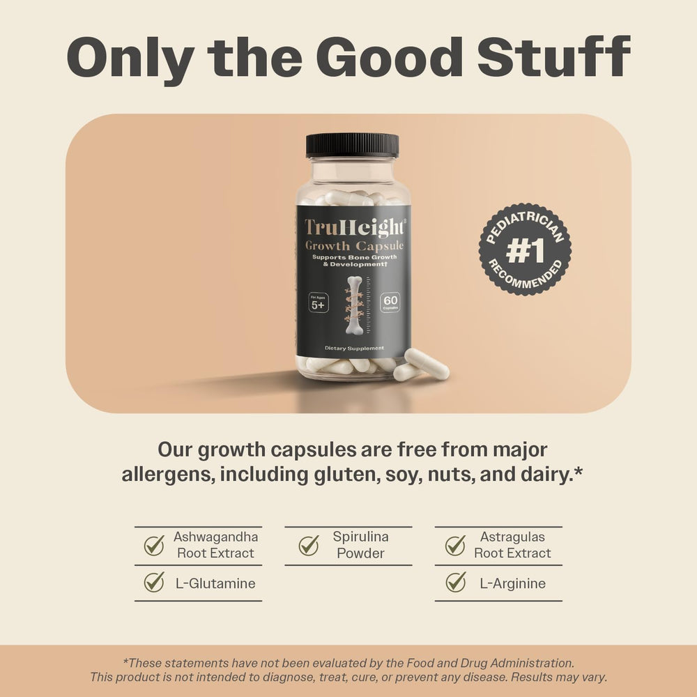 TruHeight bone-support daily routine encourages healthy growth.