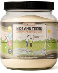 TruHeight Growth Protein Shake vanilla bottle supports growing kids.