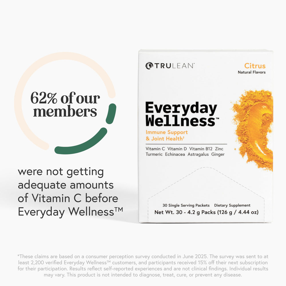 TRULEAN Everyday Wellness Shot Powder gluten-free formula for sensitive diets.