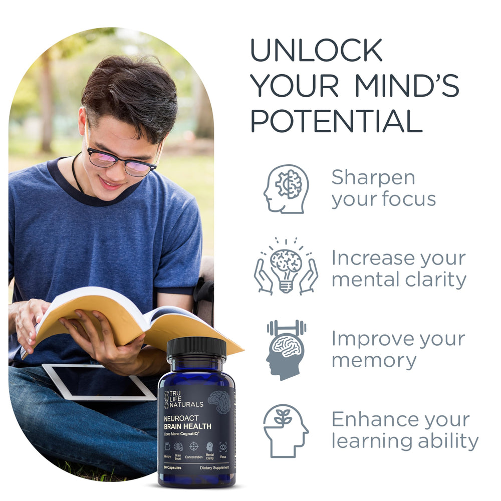 TRULIFE NATURALS NeuroACT energy with calm focus vibe.