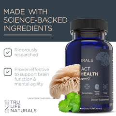 TRULIFE NATURALS NeuroACT in a morning routine setup with notes.