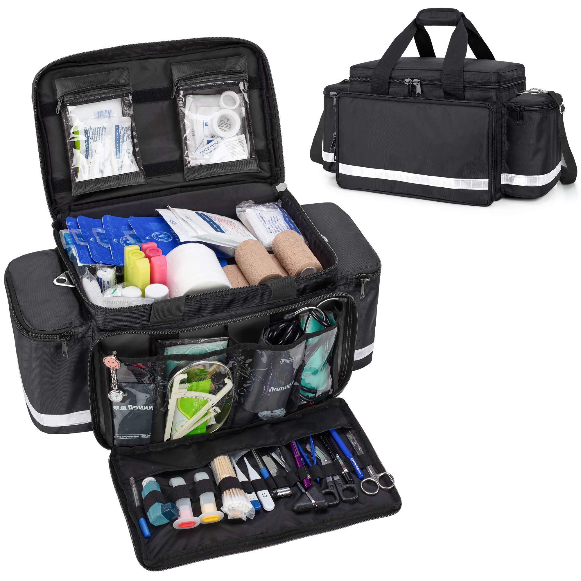Trunab first aid bag front view with durable exterior for EMS use.