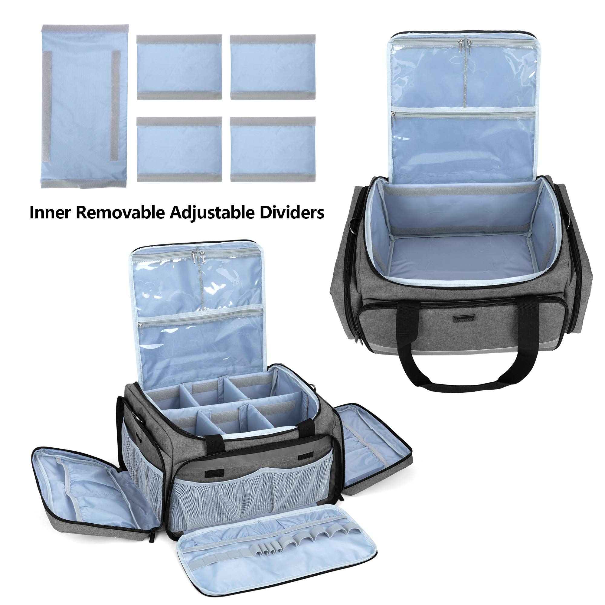 Removable inner dividers in the Trunab bag for customizable organization