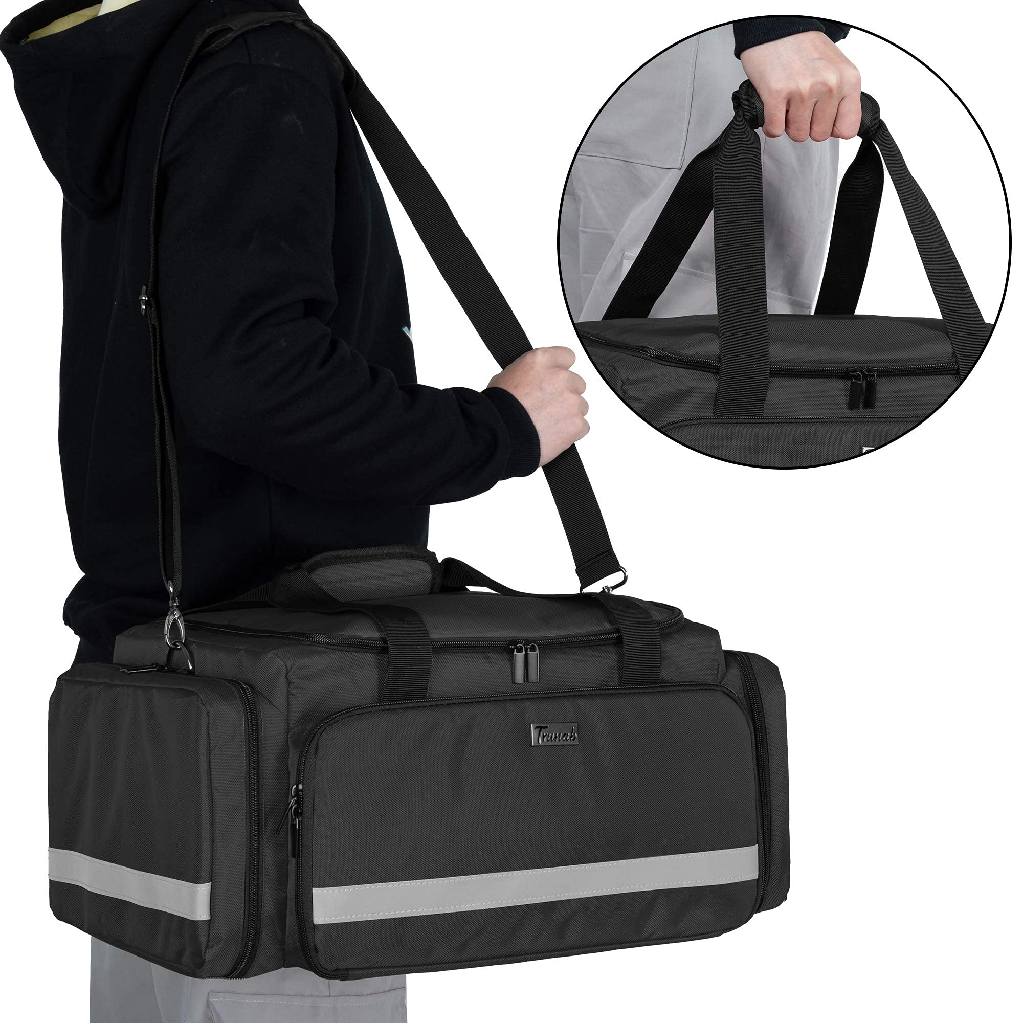 Trunab first responder bag detachable strap for comfortable transport.