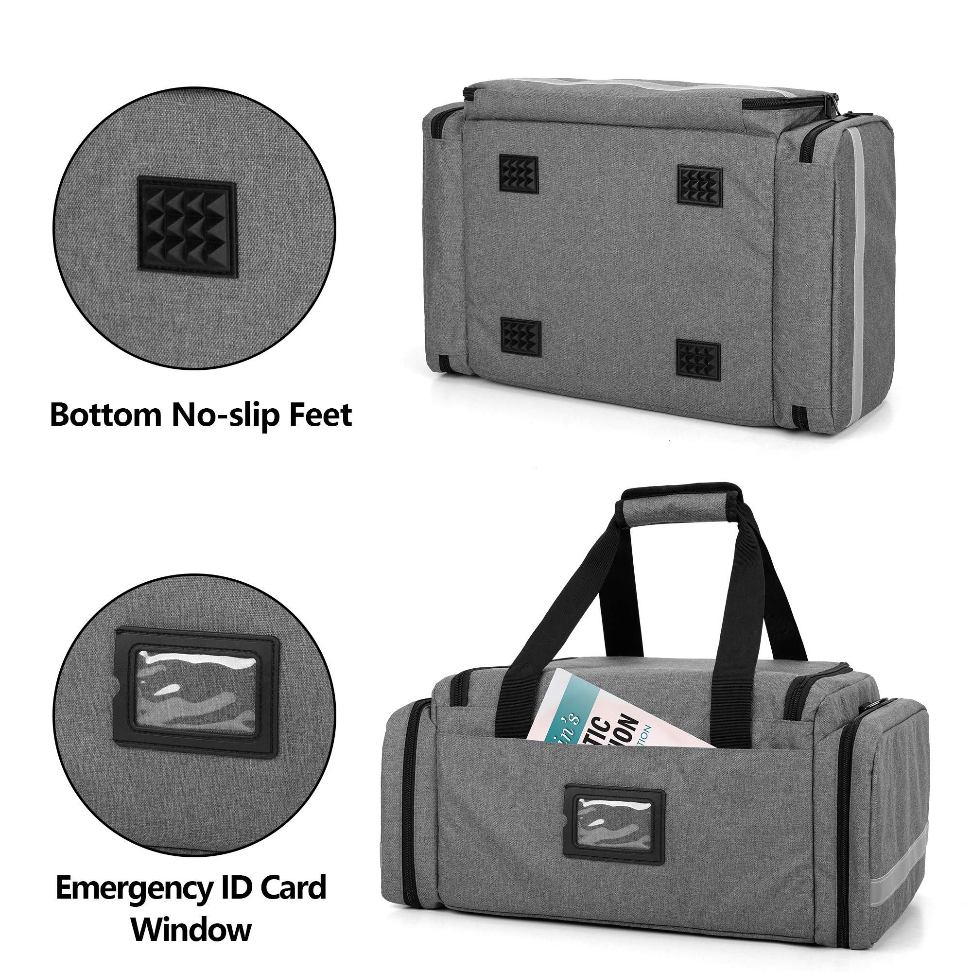 Three transparent top pockets on the Trunab bag for quick access