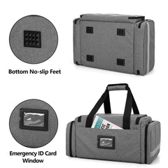 Three transparent top pockets on the Trunab bag for quick access