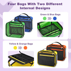 Trunab yellow and orange bags feature a tools panel with elastic loops for quick access.
