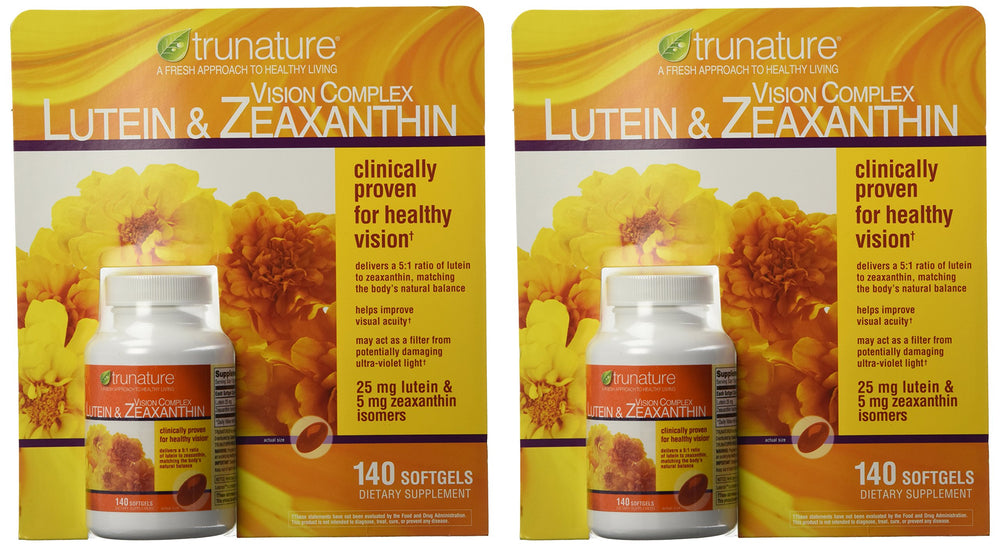 TruNature Vision Complex bottle label highlighting lutein and zeaxanthin for eye support