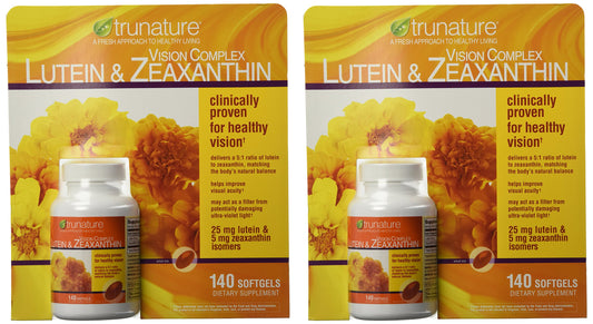 TruNature Vision Complex bottle label highlighting lutein and zeaxanthin for eye support