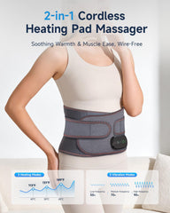 Trunsif heat and vibration controls for customizable back massage