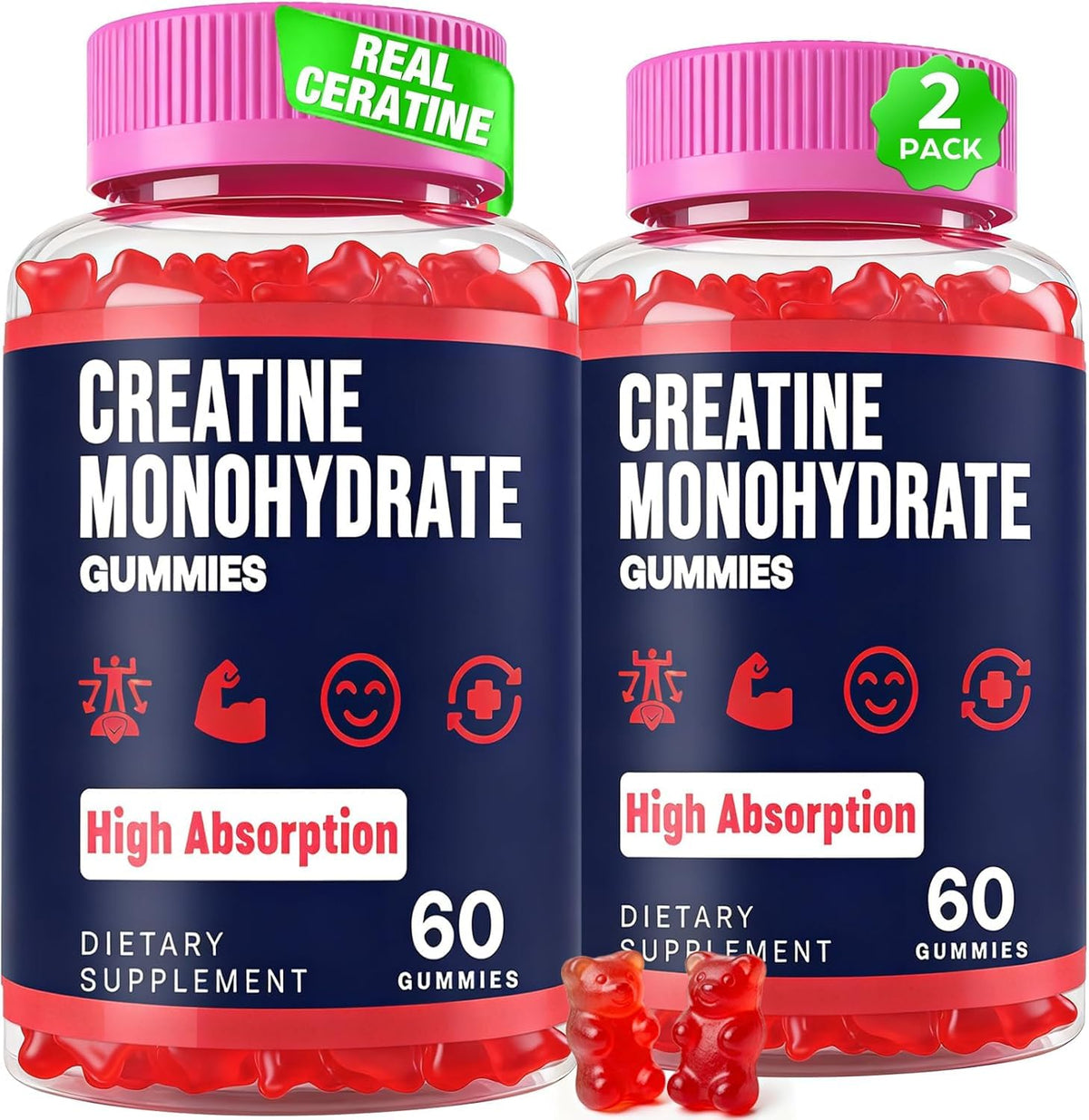 Trupretty Creatine Monohydrate Gummies bottle front showing easy energy support for workouts