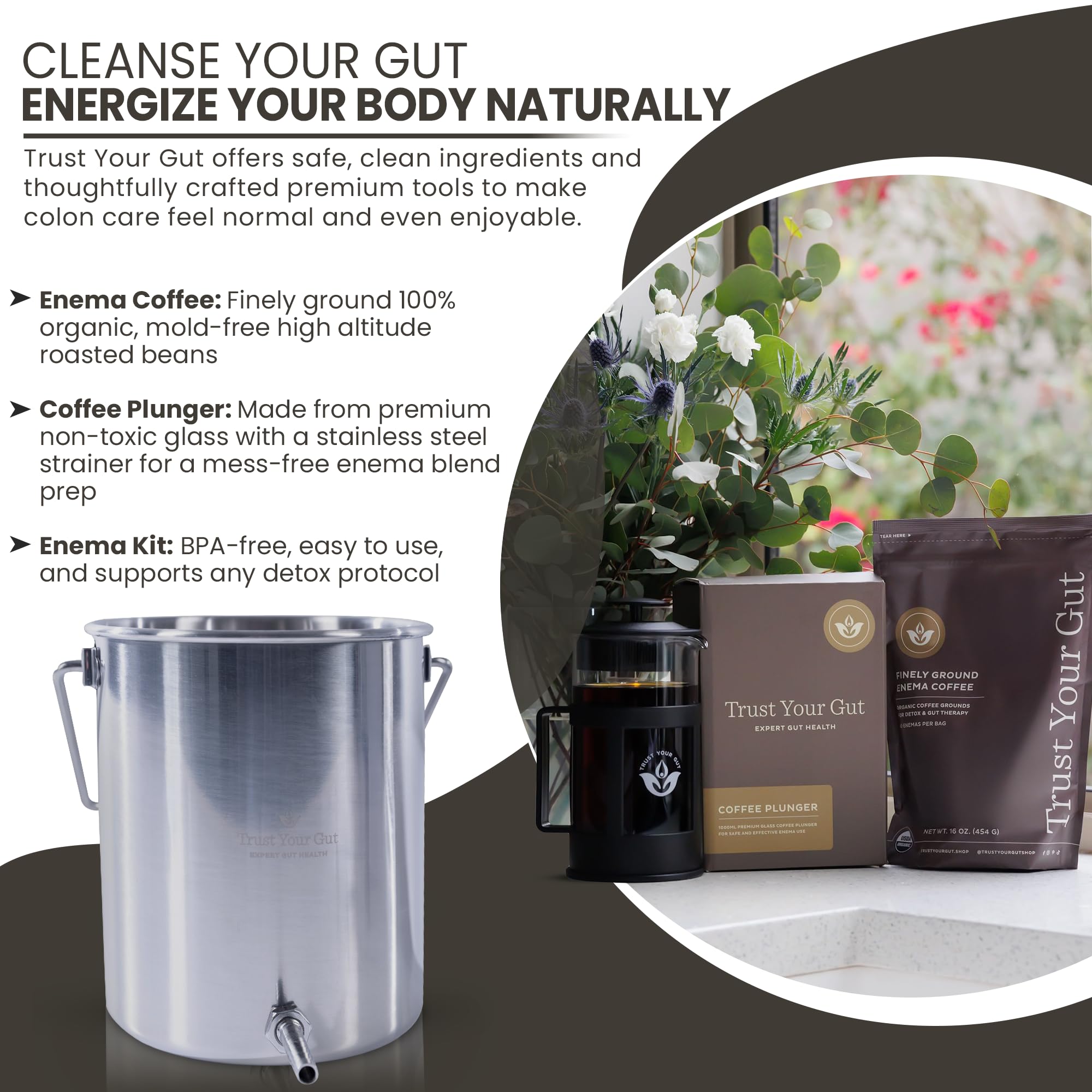 Trust Your Gut complete detox kit shown for a thorough home cleanse.