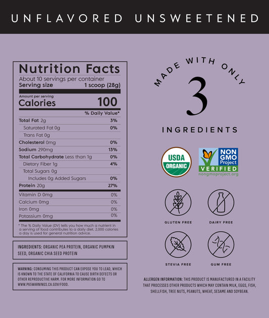 Truvani organic pea protein ingredients highlight organic sources for wholesome nutrition.