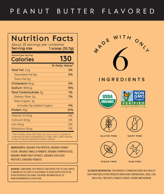 Truvani vegan pea protein powder with peanut butter scoop shows convenient protein boost.