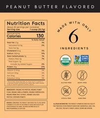 Truvani vegan pea protein powder with peanut butter scoop shows convenient protein boost.