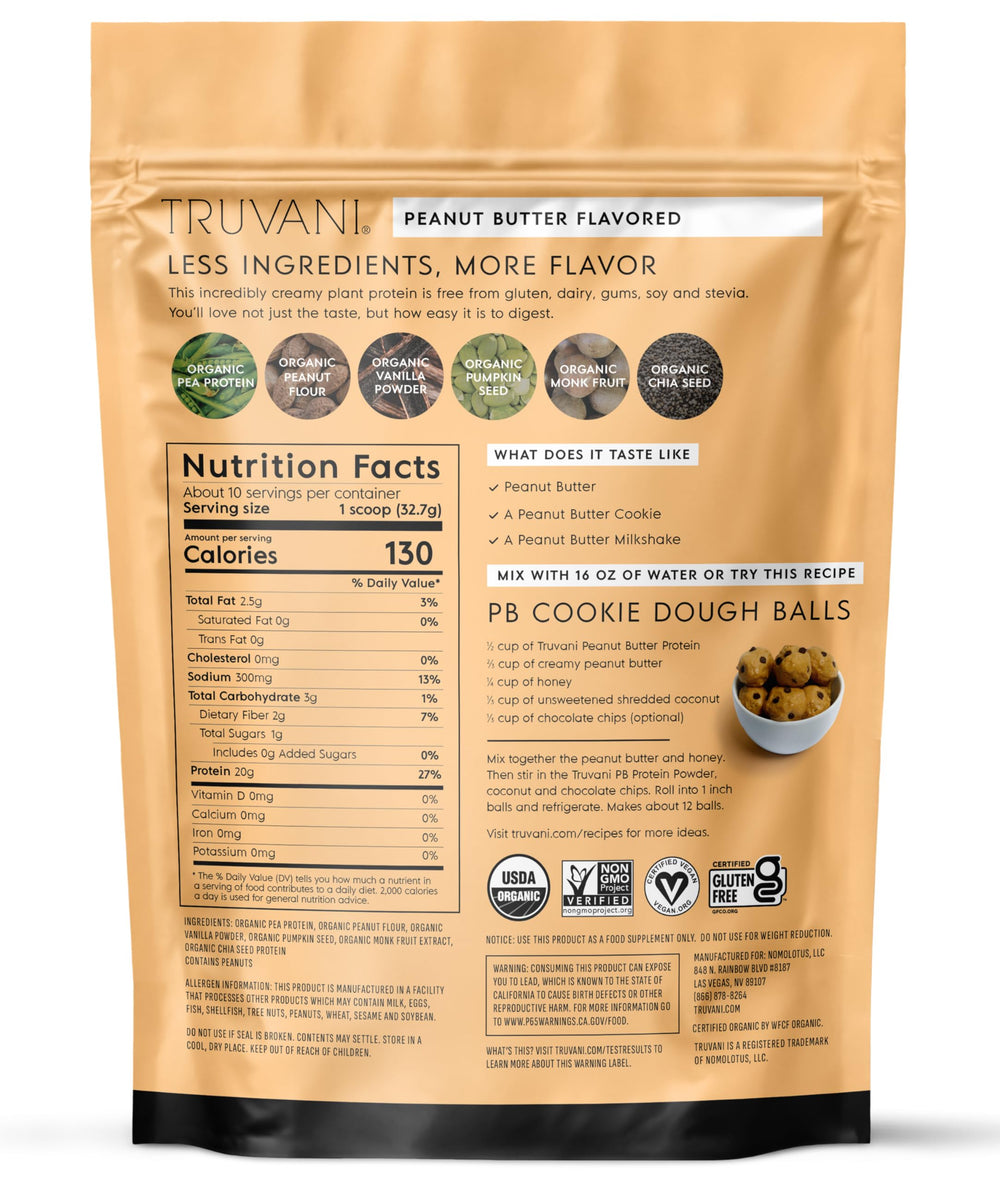 Truvani packaging on counter with prepared shake nearby
