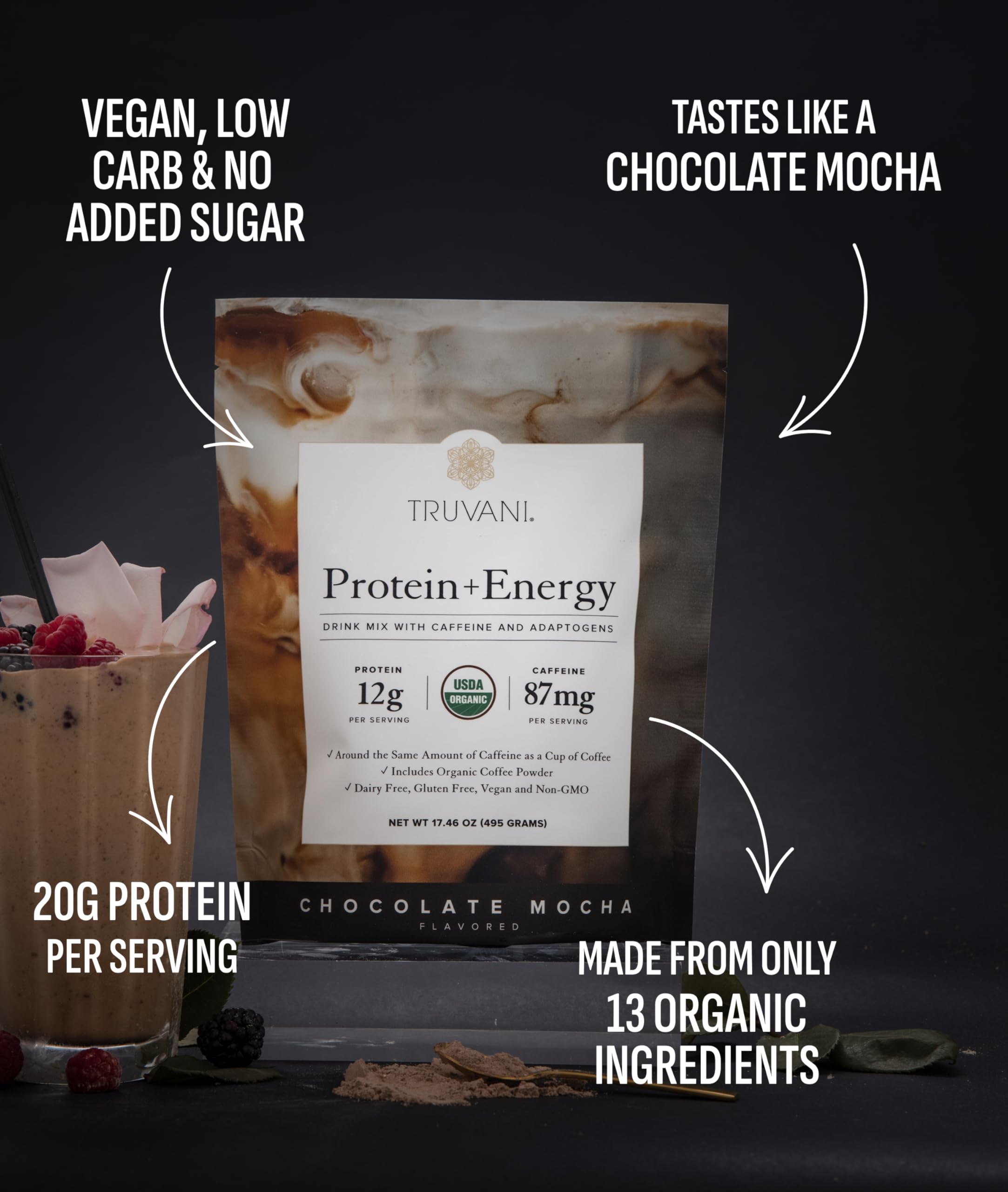 Chocolate Mocha mix poured into a cup, a morning pick-me-up.