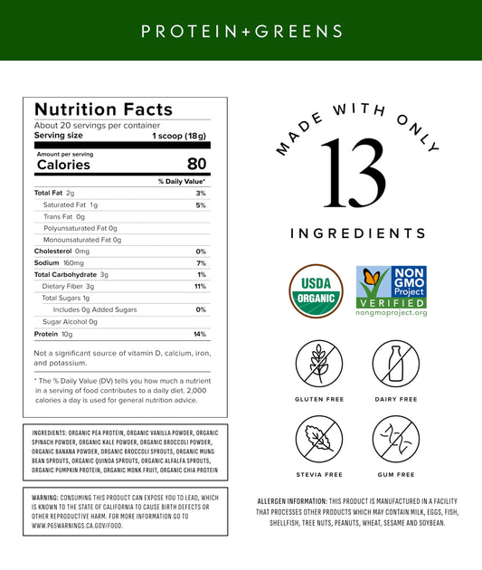 Truvani Protein + Greens scoop for precise shakes.