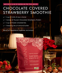 Truvani shake close-up reveals creamy texture without chalkiness.
