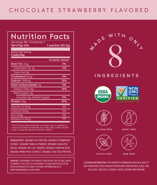 Truvani travel packets show convenient 20g servings for on-the-go protein.