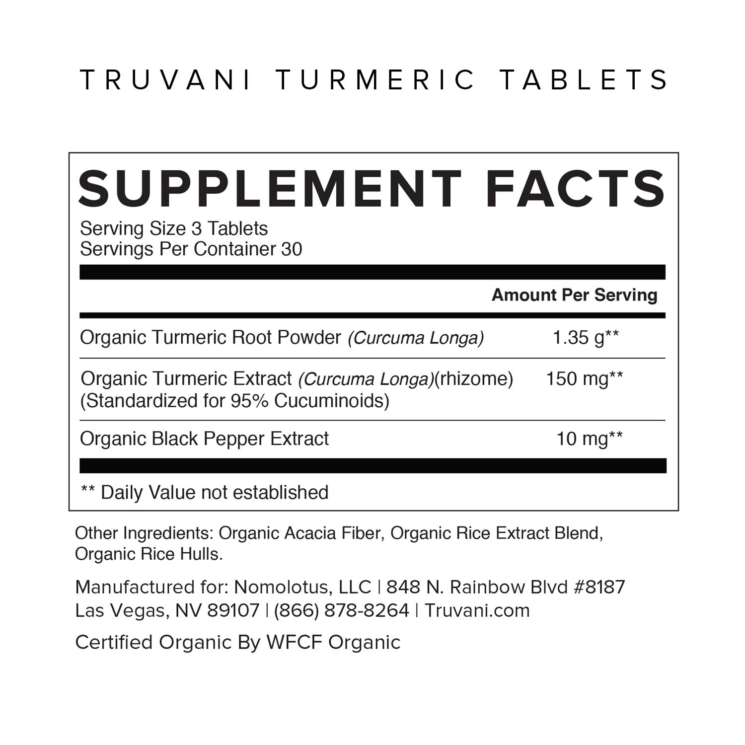 Truvani turmeric curcumin capsules close-up, small and easy to swallow.