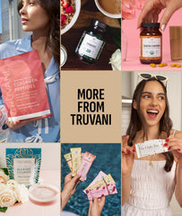Truvani vegan protein powder label emphasizing plant-based source.