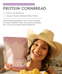 Truvani shake in bottle image suggests versatile use in smoothies and meals.