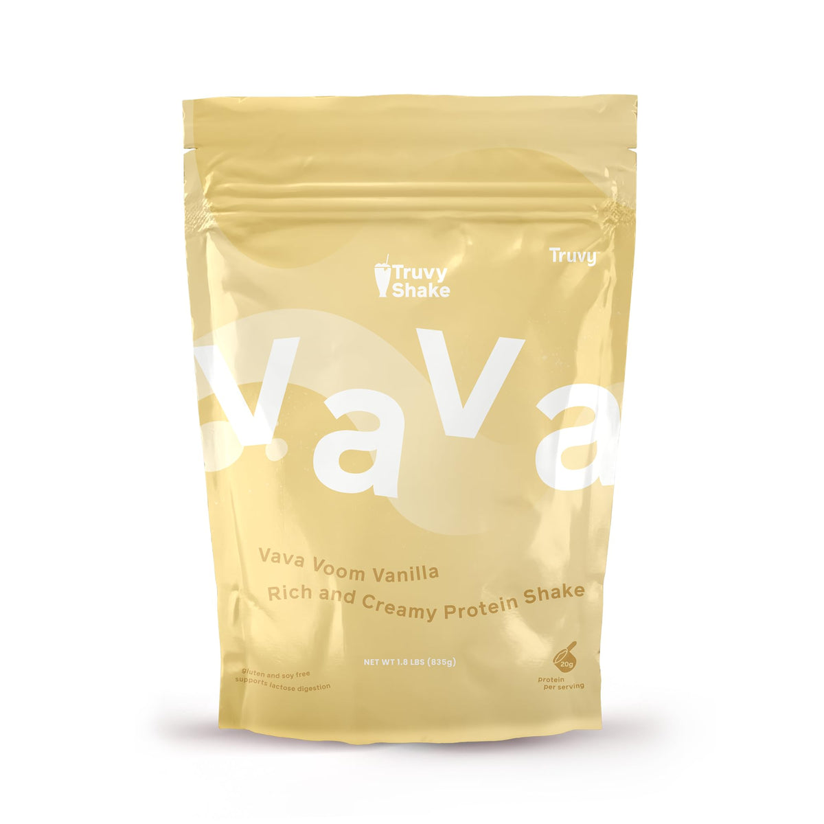 Truvy Protein Shake Vanilla bottle for post-workout recovery with low sugar