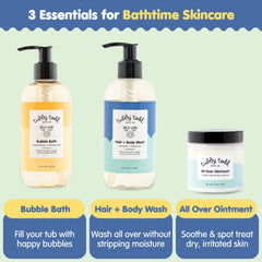 Tubby Todd Essentials fragrance-free wash close-up, gentle cleanse for sensitive skin.