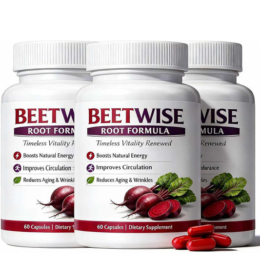Tufonra Beetwise Root Formula bottle front, ideal for daily vegan wellness.
