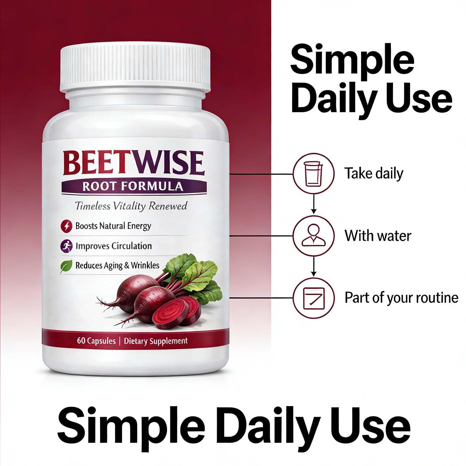 Tufonra Beetwise Root formula in use, great for smoothies.