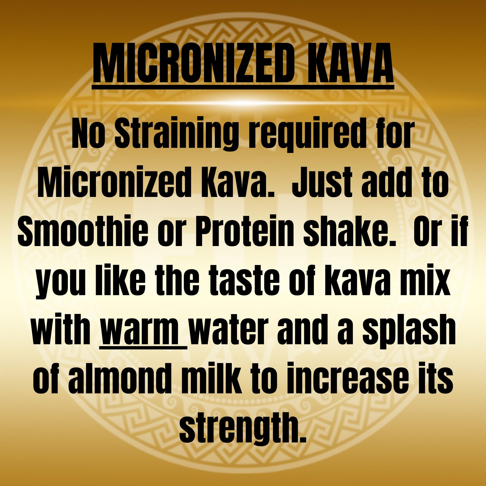 Lab-tested quality seal on TUI KAVA packaging indicates potency and purity.