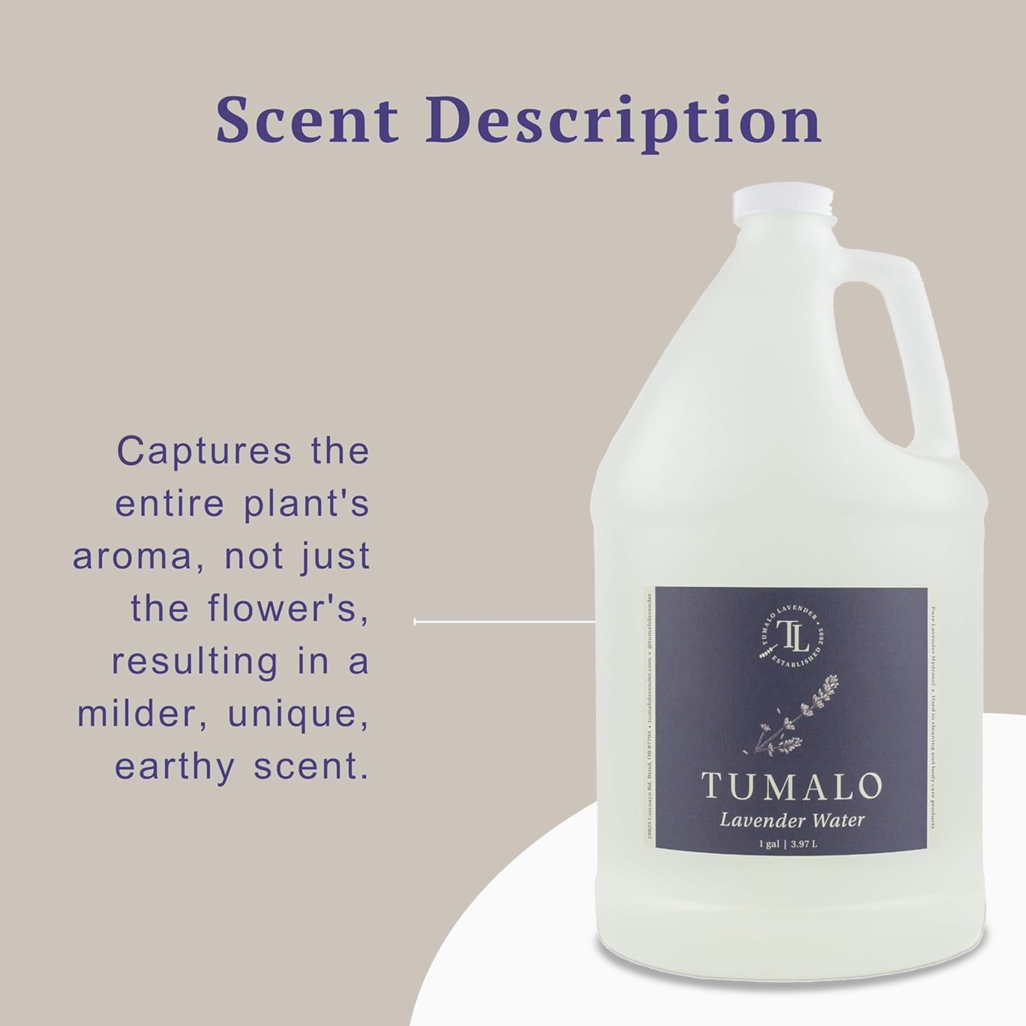Tumalo Lavender Hydrosol linen spray softens fabrics with floral notes