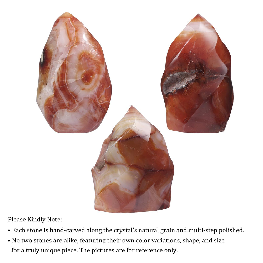 Tumbeelluwa Carnelian Flame Tower on a desk setup supports balance and focus