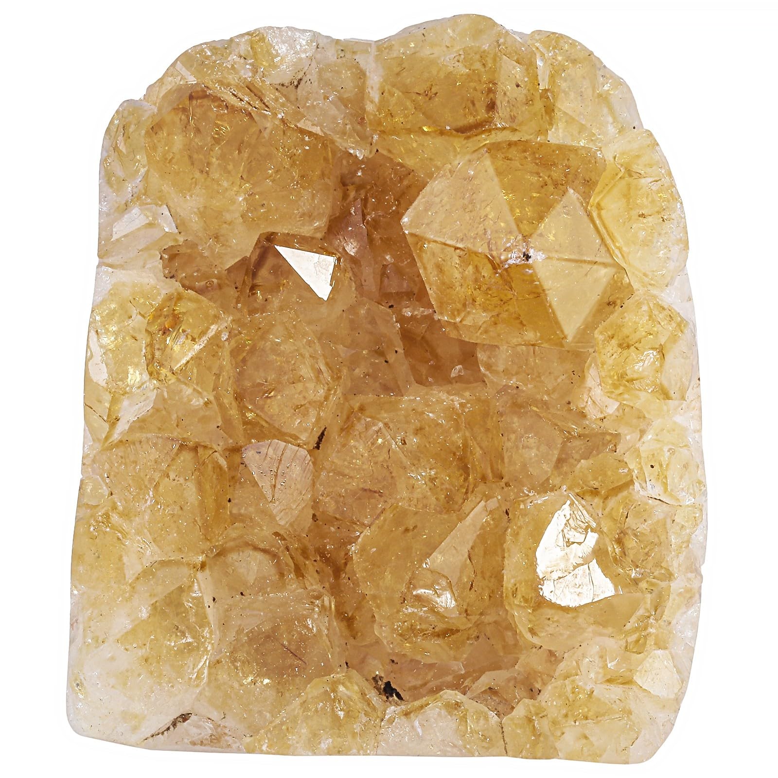 TUMBEELLUWA citrine crystal cluster geode on display base for calm ambience