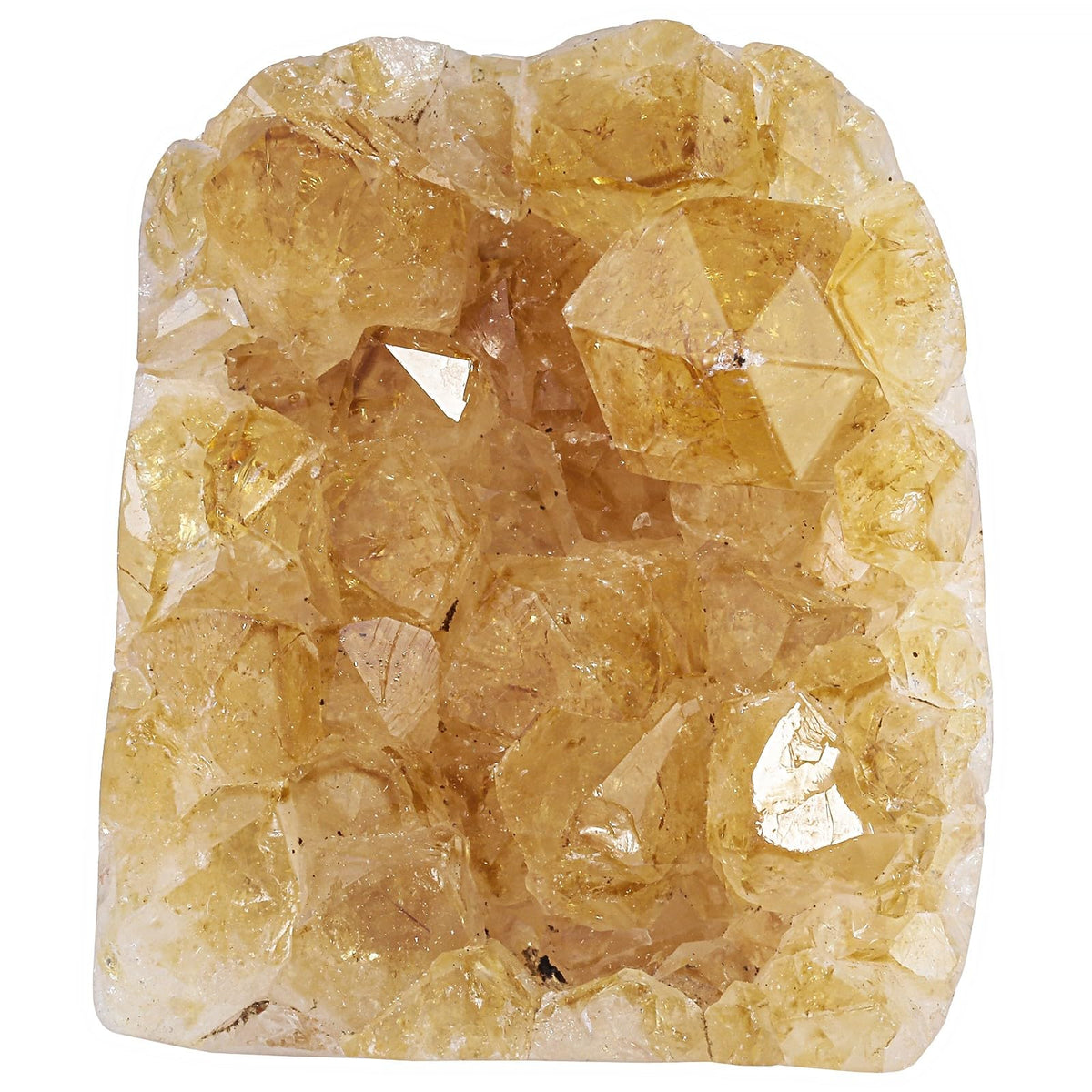 TUMBEELLUWA citrine crystal cluster geode on display base for calm ambience