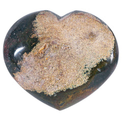 TUMBEELLUWA natural ocean jasper heart stone for calming touch and inner peace.