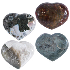 TUMBEELLUWA ocean jasper crystal heart decorates desks with soothing energy.