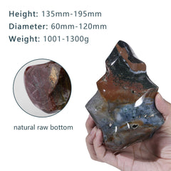 Closeup of TUMBEELLUWA Ocean Jasper Flame Tower showing natural color variation