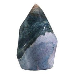 Tumbeelluwa Ocean Jasper flame tower as a desk centerpiece for focused work and calm energy.