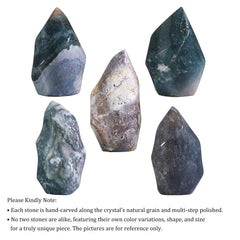 Tumbeelluwa Ocean Jasper flame tower comes in a gift box for crystal lovers.