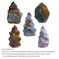 Gift-ready Ocean Jasper Flame Tower from TUMBEELLUWA for crystal lovers